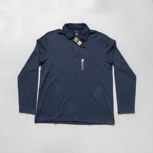 Van Heusen Natural Flex Collared Shirt Navy Blue